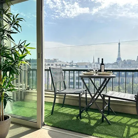 Daire Champs - Elysees View With Balcony - Ac For 3 Paris